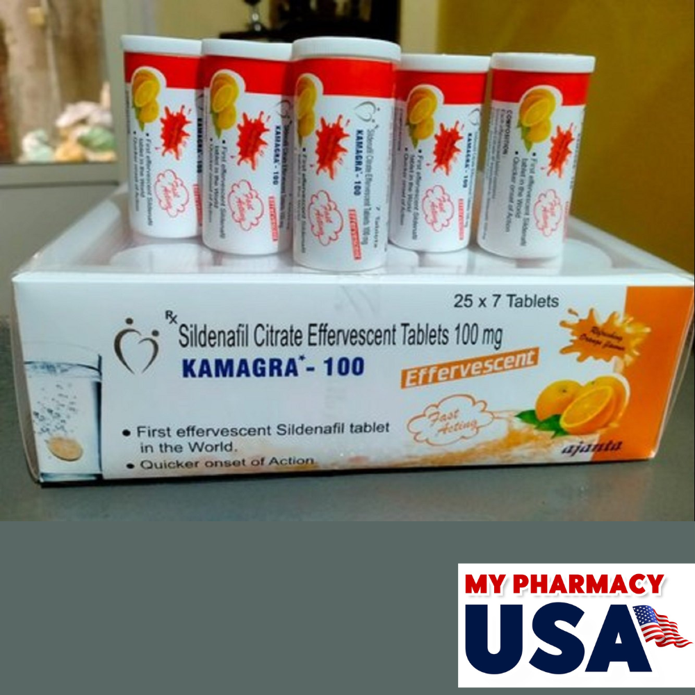 Kamagra Effervescent 100mg Tablets- Sildenafil Citrate 100mg