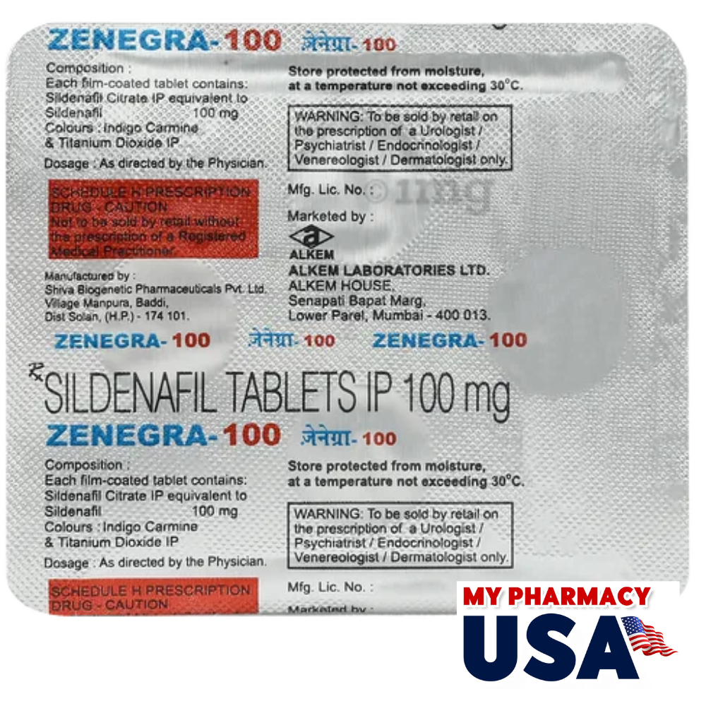 Zenegra 100 – Sildenafil Sitrate 100mg Tablets