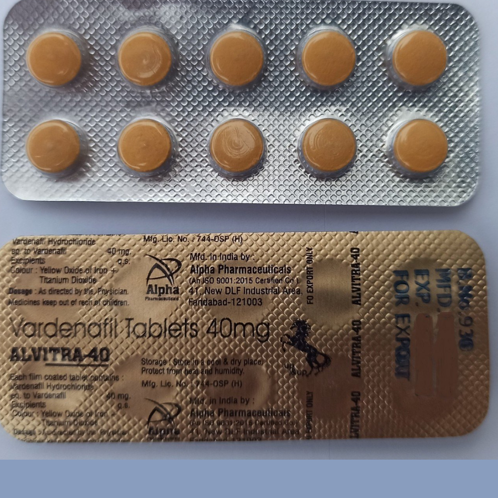 Alvitra 40mg – Vardenafil 40mg Tablets