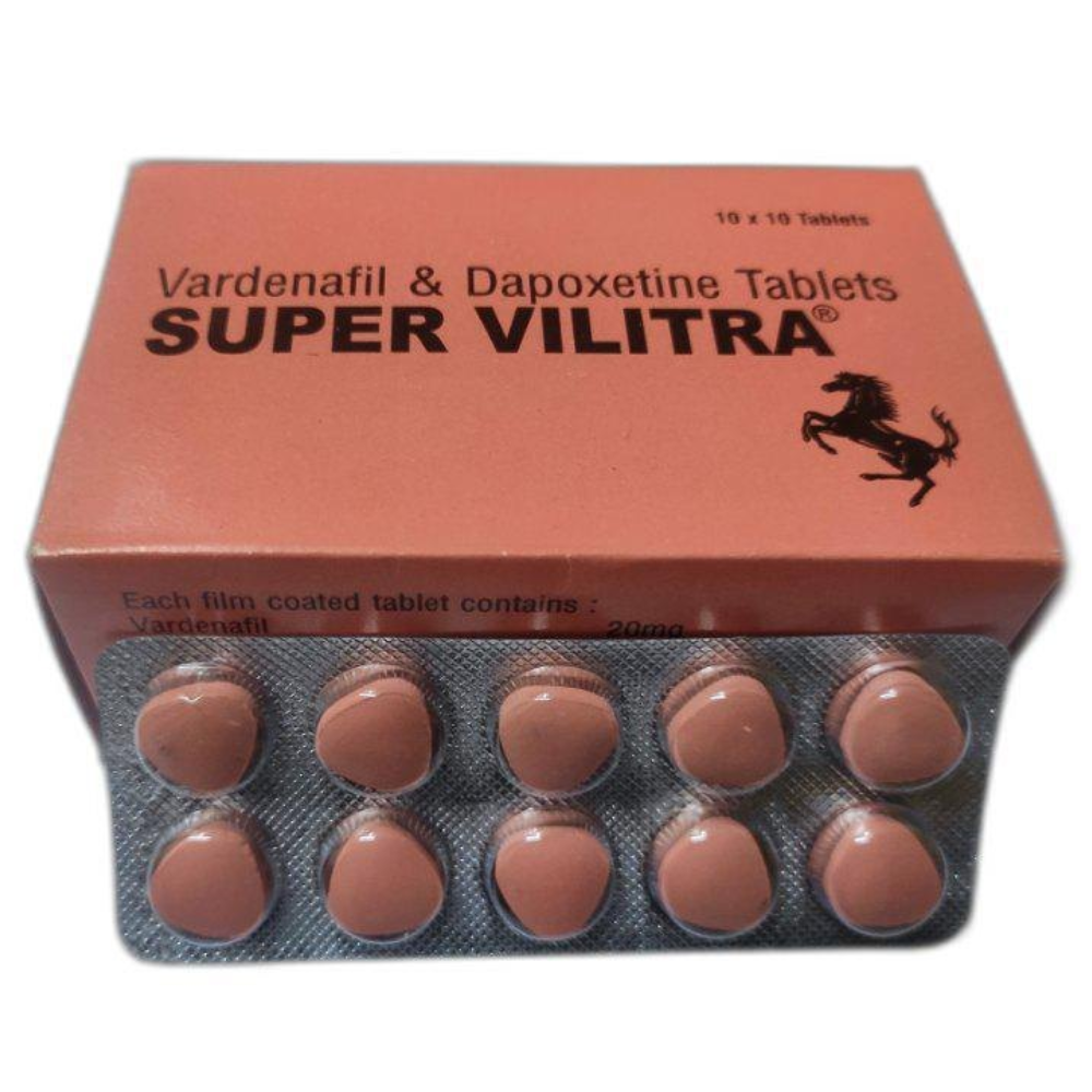 Vardenafil 20mg and Dapoxetine 60mg - Super Vilitra Tablets