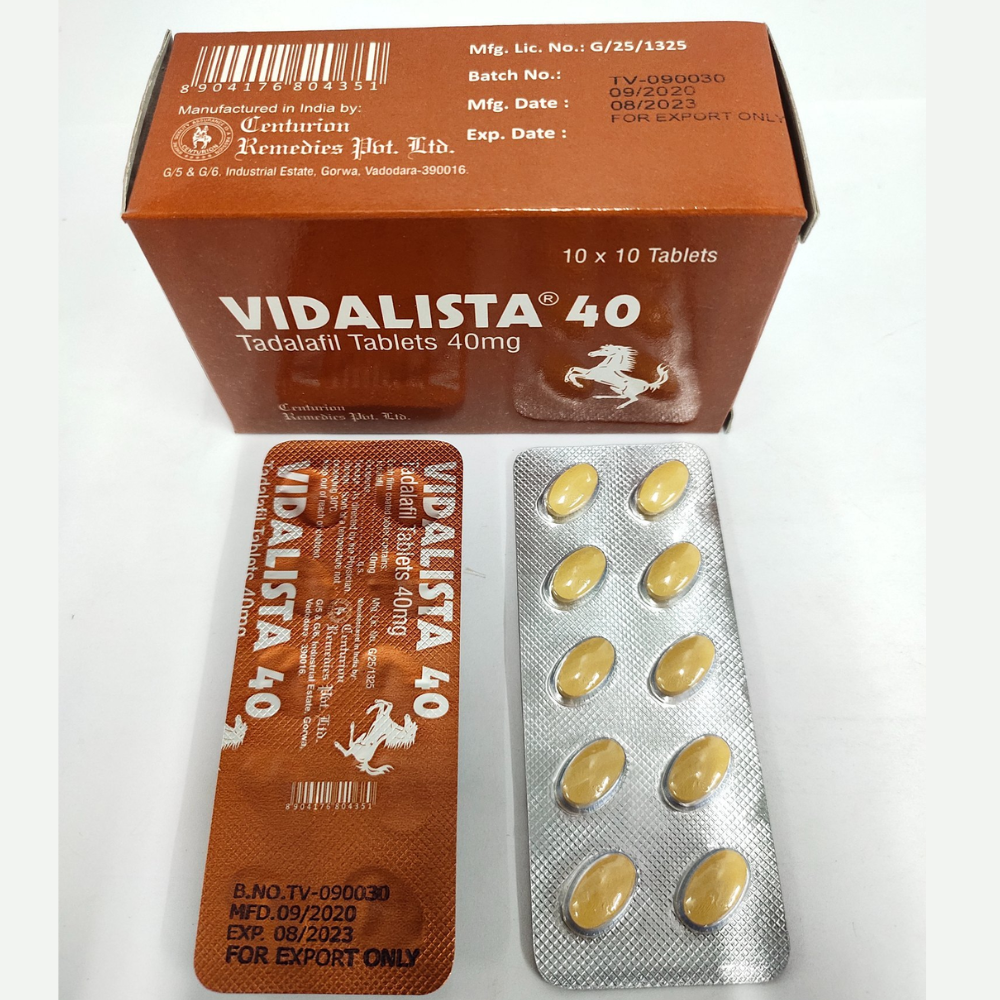 Tadalafil 40mg - Vidalista 40mg Tablets