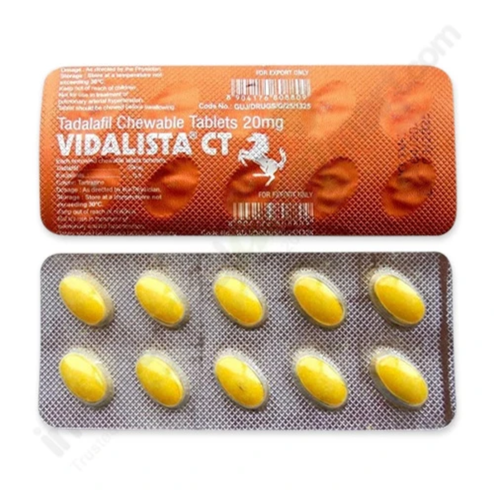 Tadalafil 20mg - Vidalista Ct Chewable 20mg Tablets