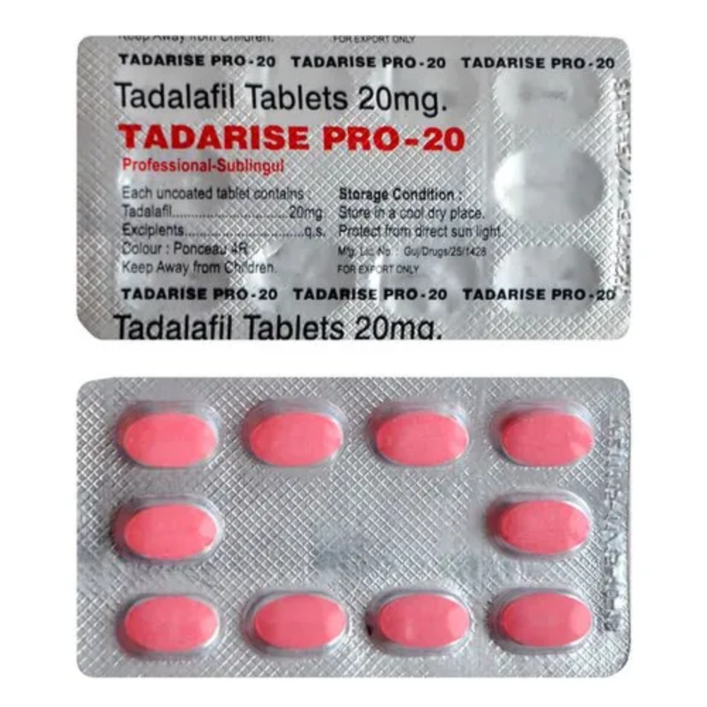 Tadalafil 20mg - Tadarise Pro 20 Mg Tablets