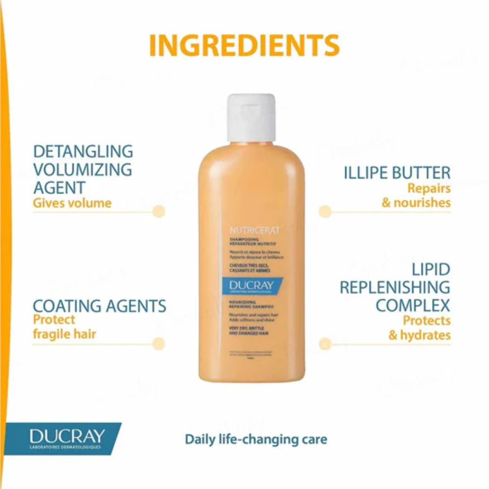 Ducray Nutricerat Shampoo – Nourishing & Repairing Shampoo for Dry Hair | UK