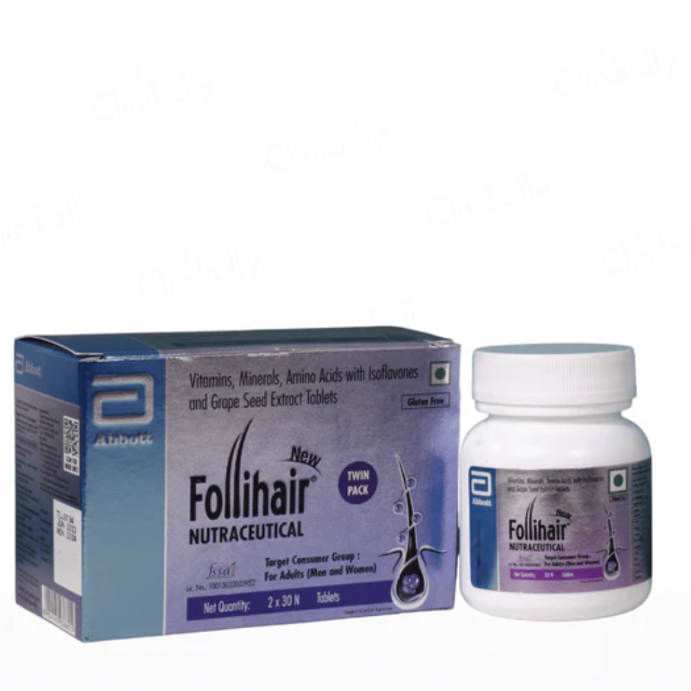 New Follihair Tablet Bottle Twin Pack UK – Hair Growth Supplement | MyPharmacyUSA