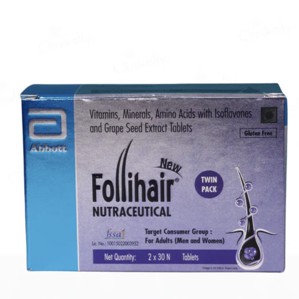 New Follihair Tablet Bottle Twin Pack UK – Hair Growth Supplement | MyPharmacyUSA