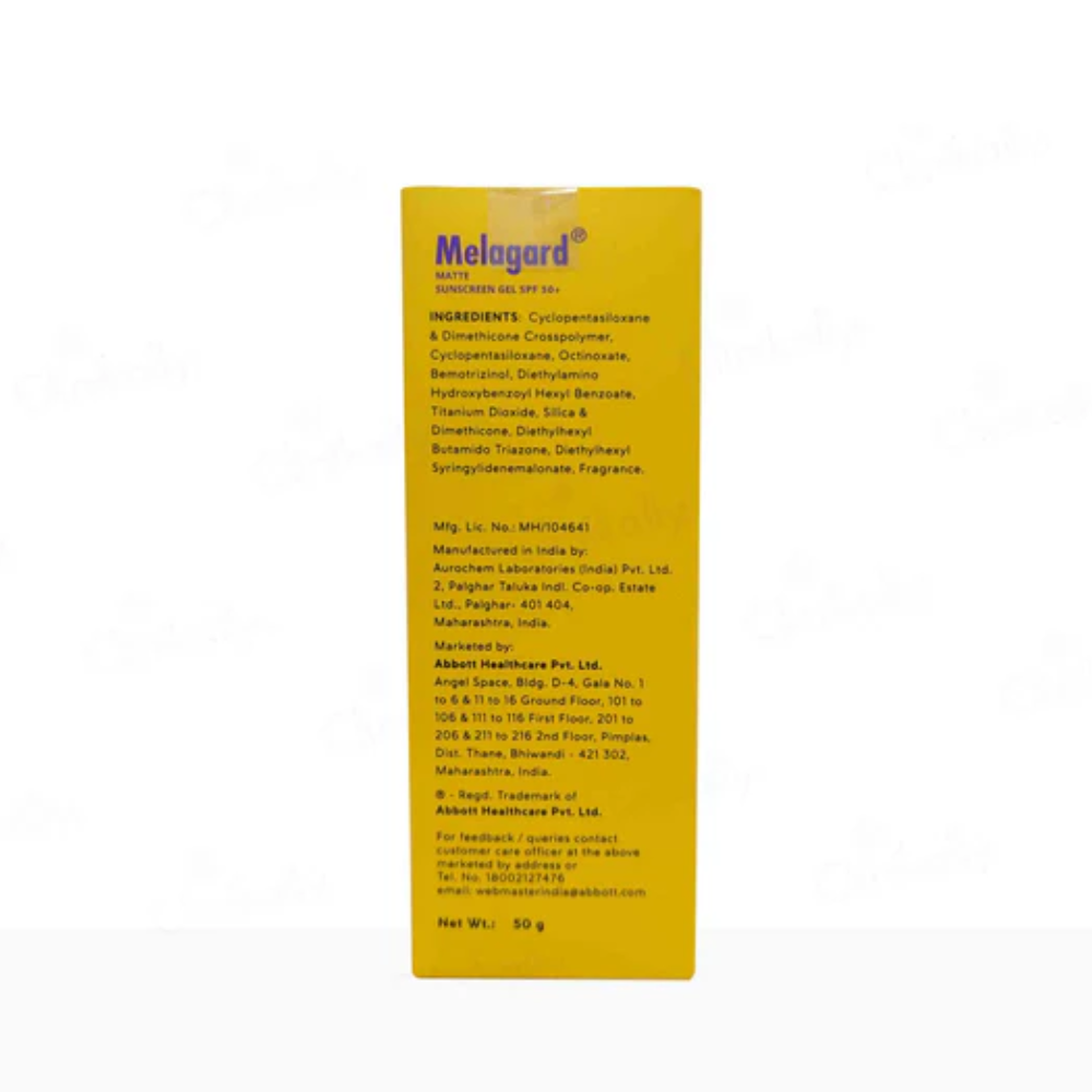 Melagard Matte Sunscreen Gel SPF 50+ PA+++ – Broad Spectrum Sun Protection | MyPharmacyUSA UK