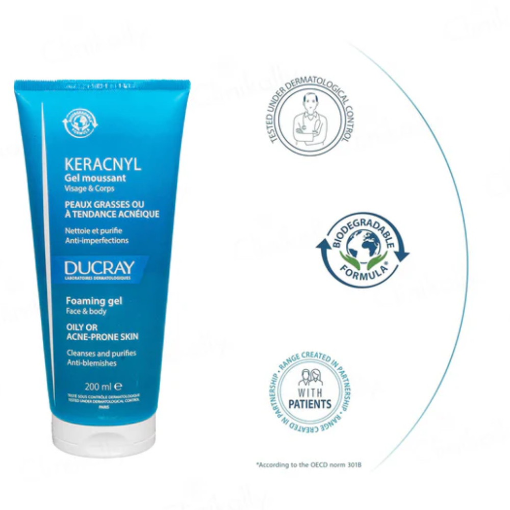 Ducray Keracnyl Gel Moussant UK – Acne Cleanser | MyPharmacyUSA
