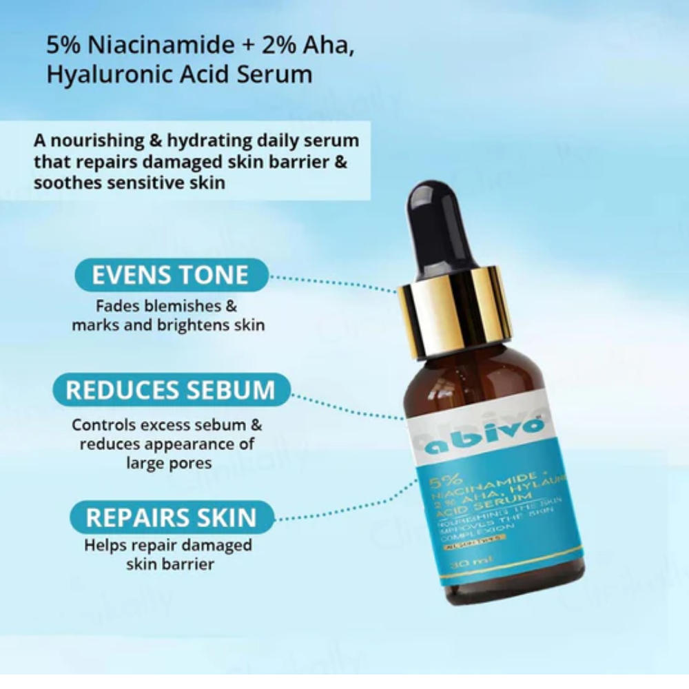 Abivo 5% Niacinamide + 2% Alpha Arbutin + 1% Hyaluronic Acid Face Serum UK – MyPharmacyUSA