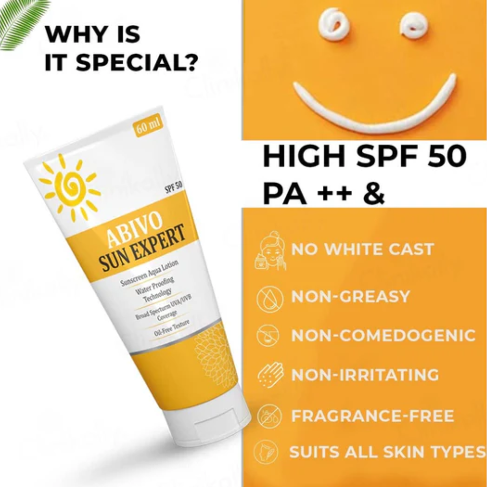 Abivo Sun Expert Aqua Sunscreen Lotion SPF 50 UK – Broad Spectrum Protection | MyPharmacyUSA
