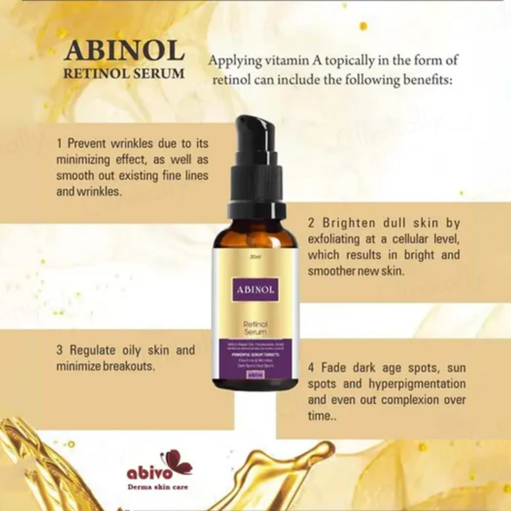 Abinol Powerful Retinol Face Serum – Anti-Aging & Skin Brightening UK