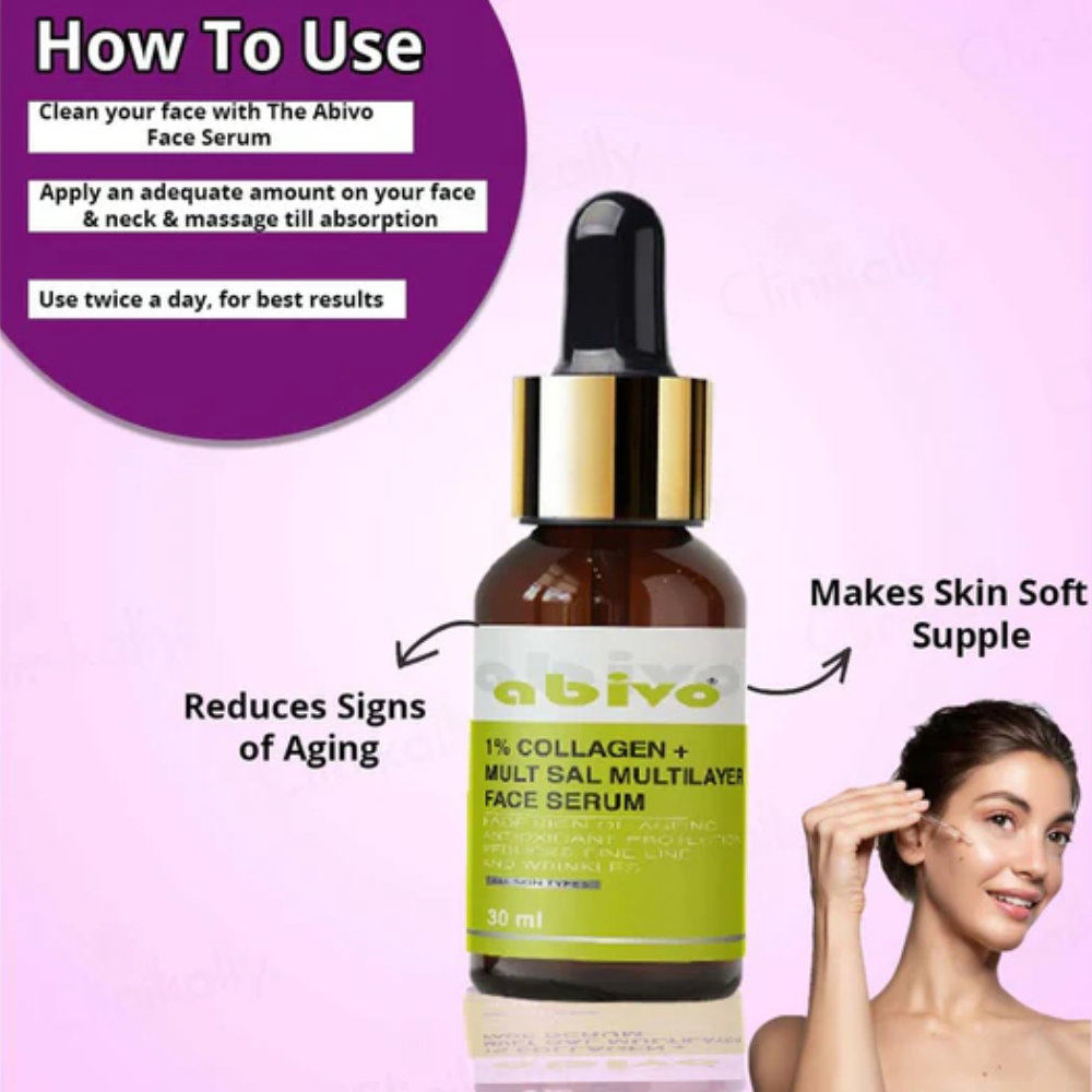 Abivo 1% Collagen + Multisal Multilayer Face Serum | Anti-Aging & Hydrating Serum – MyPharmacyUSA UK